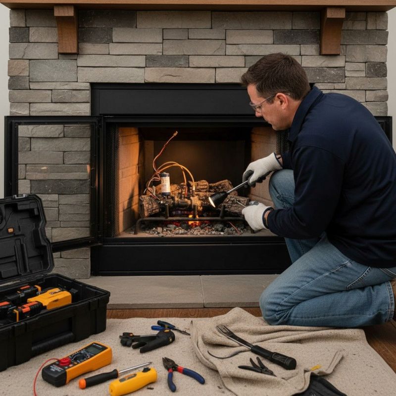 Local Gas Fireplace Vent Cleaning pros at work